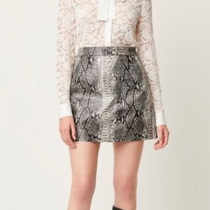 French Connection Leather Skirt Elia Reptile Skirt